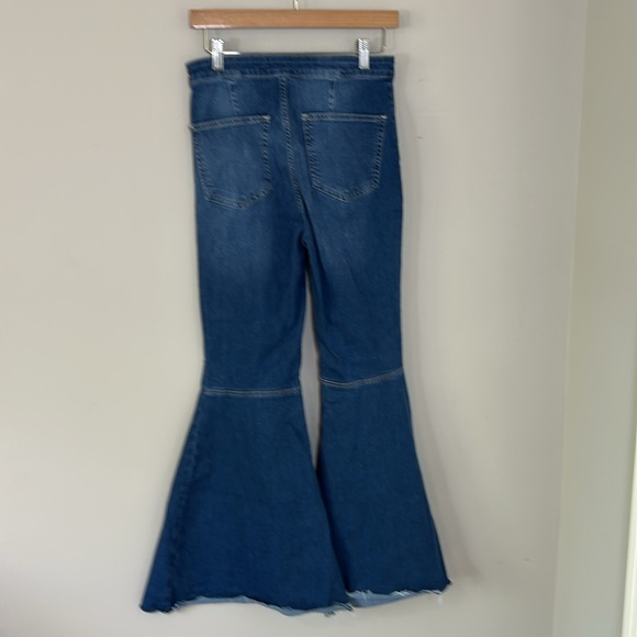 Free People We The Free Just Float On Flare Jeans Blue Western Rodeo Sz 28 - Picture 7 of 13